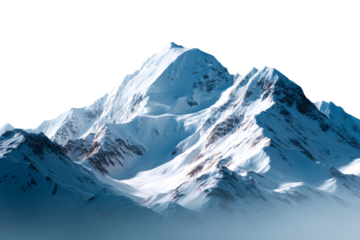 Majestic snowy mountain range under clear sky in daylight