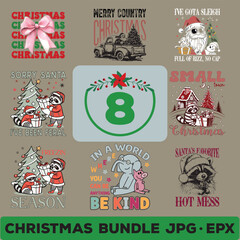 Christmas Bundle Typography T-shirt Design