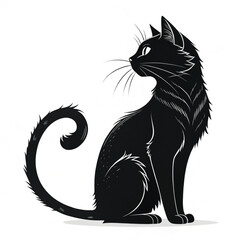 Obraz premium Black Cat Silhouette Perfect for tshirt silhouette