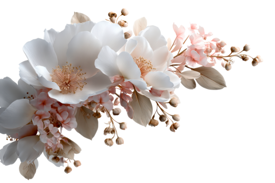 Beautiful floral arrangement with white blooms and delicate accents