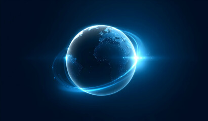 A stunning representation of Earth illuminated by light, showcasing the beauty of our planet in deep space.