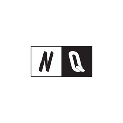 Monogram Logo Design Unique Simple Bold NQ Initial Alphabet Vector Alphabet