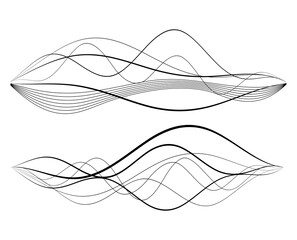 Wave of many glittering lines. Abstract vertical glow wavy stripes Colorful Abstract Flow line for...