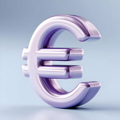 Obraz premium A sleek, modern purple euro symbol reflecting innovation in finance and currency.