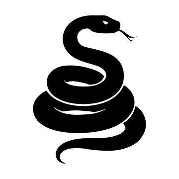 Black snake vector illustration reptile serpent viper cobra python animal wildlife design graphic drawing