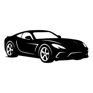 Black car vector illustration design sports car auto vehicle transportation automotive supercar silhouette