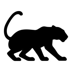 Black panther silhouette vector illustration animal predator feline jungle cat wild mammal design graphic art