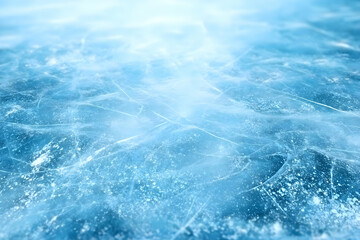 Fototapeta premium Close-up view of ice texture on a frozen surface, showcasing beautiful patterns and crystal clarity.