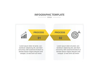 information graphic 2 step or option layout with line and paper design for business and web