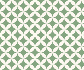 Minimalist Vector Seamless Pattern – Symmetrical Square-Based Geometric Texture with Soft Floral Shapes and Pastel Color Decoration