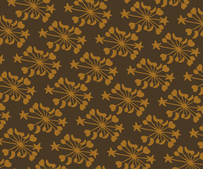 Seamless Vector Pattern with Decorative Geometric Shapes and Floral Elements – Vibrant Backdrop Design for Fabric, Wrapping, and Web Illustration