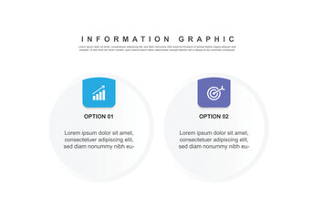 information graphic 2 step or option layout with line and paper design for business and web