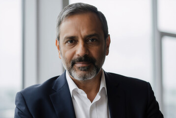 CEO, professional entrepreneur, executive manager, corporate leader, 50 years old. Successful business investor, confident in his office