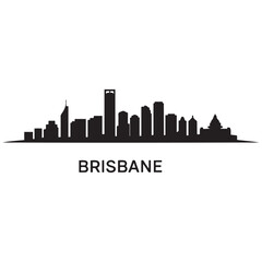 Fototapeta premium Brisbane city skyline horizontal banner. Brisbane city, Australia. Vector template for your design. Vector black silhouette. with white background