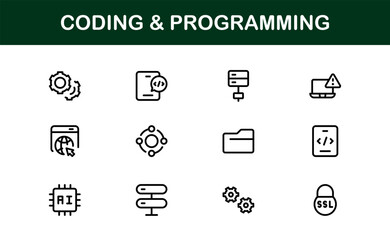 Customizable Coding and Programming Icons. Premium Icons for Development, Design Systems, and Tech Workflows