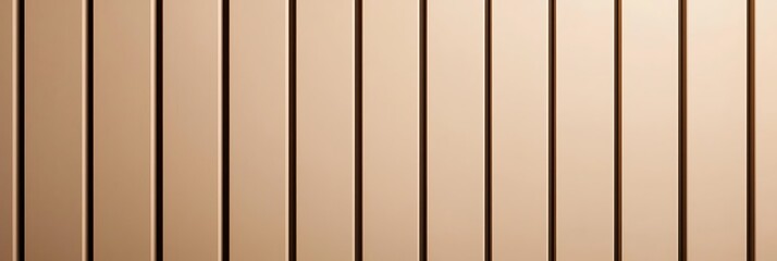 Fototapeta premium A close-up of vertical wooden slats with a light brown finish, evenly spaced and casting subtle shadows on a smooth surface.