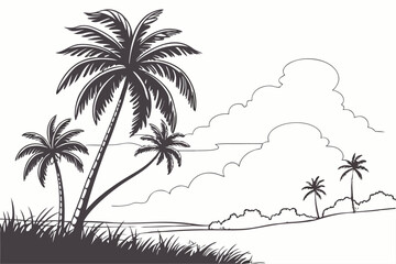 Monochrome Palms: A Tropical Reverie