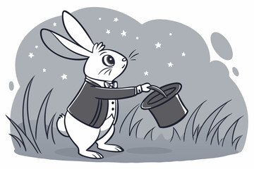 Mystic Bunny: Black and White Hat Illusion
