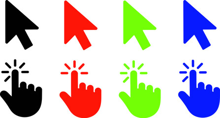 Fototapeta premium Click cursor pointer hand finger icon vector illustration for website design and graphic design use editable stock vector illustration