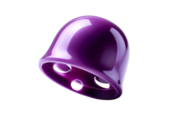 Colorful purple bell shape object with transparent background