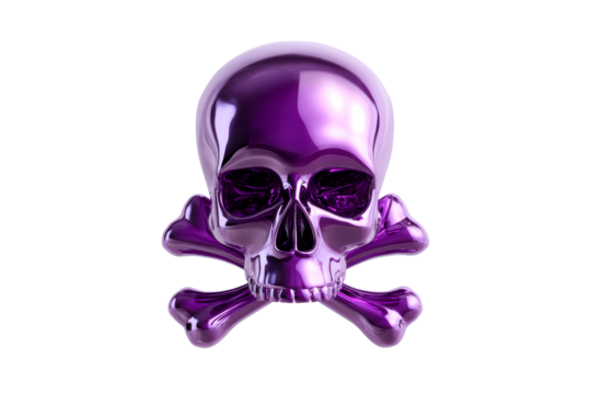 Decorative purple skull with crossbones design for modern decor