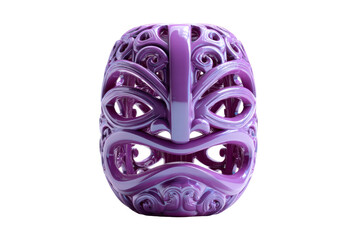 Purple decorative mask with stylish patterns on clear background