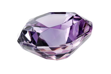 Elegant purple crystal reflecting light beautifully