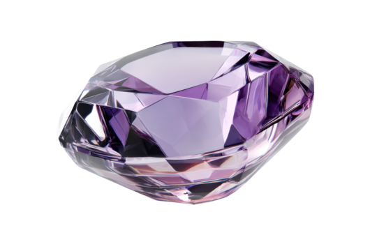 Elegant purple crystal reflecting light beautifully