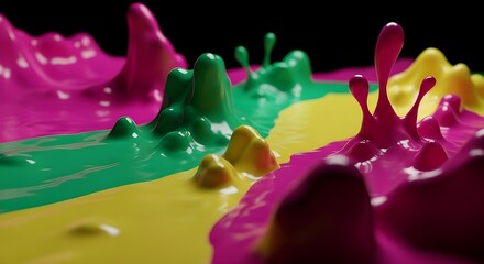 Naklejka premium Surreal liquid art with vibrant colors