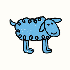 kids drawing scribble sheep illustration