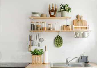 Modern Scandinavian Kitchen Interior Minimalist Design Natural Decor
