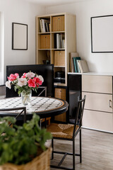 Scandinavian Kitchen Interior Dining Flowers