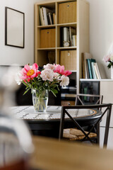 Scandinavian Kitchen Interior Dining Flowers