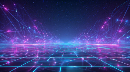 cyber punk background and link network, light background , digital background future, banner product 