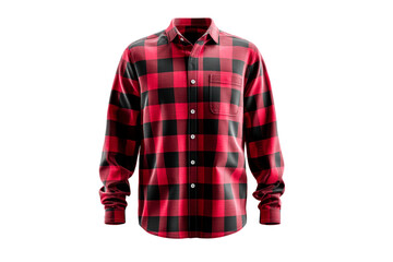 Classic red and black flannel shirt with plaid design for casual wear