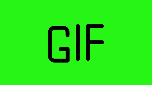 Animated GIF icon in 4K on a green screen background