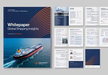 Whitepaper Template for Company Reports, One Page Factsheets & Executive Summary Document Layouts