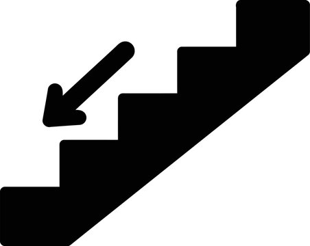Stairs down icon vector illustration stairs symbol staircase descent direction going down steps sign 100 editable stock vector illustration