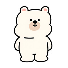 Fototapeta premium Aesthetic Korean Bear Sticker PNG