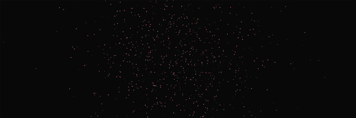 Glitter rose gold background. Pink sequin twinkle powder. Sparkle glow spray effect on black banner. Magic star. Shimmer luxury texture. Abstract party frame. Vector illustration