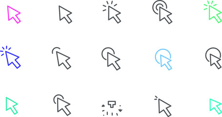 Download free cursor icons pack vector graphic set default hover click loading disabled scmn iinturstiow editable stock vector illustration