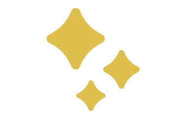 シンプルなキラキラマークのイラスト(マットゴールド)
