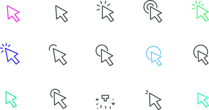 Download free cursor icons pack vector graphic set default hover click loading disabled scmn iinturstiow editable stock vector illustration