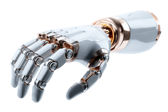 Robotic hand with advanced technology showcasing intricate design