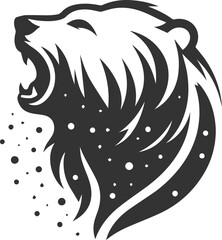 Black silhouette illustration of a polar bear vector drawing