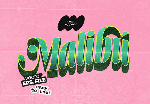 Retro Vector Script Text Effect