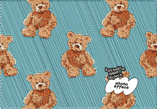 Stitched Thread Embroidery Photo Effect