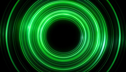 abstract green rings on black background 4k animation loop background
