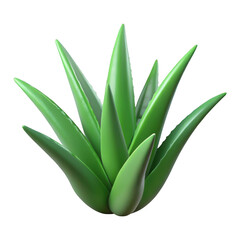 Obraz premium Realistic 3d render of aloe vera plant isolated on transparent background