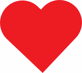 red heart on white background
